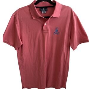 Psycho Bunny Polo Shirt‎ Men's 7 Classic Logo Branded 100% Pima Cotton Polo Pink